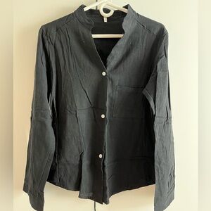 Black Button-Up Women's Top